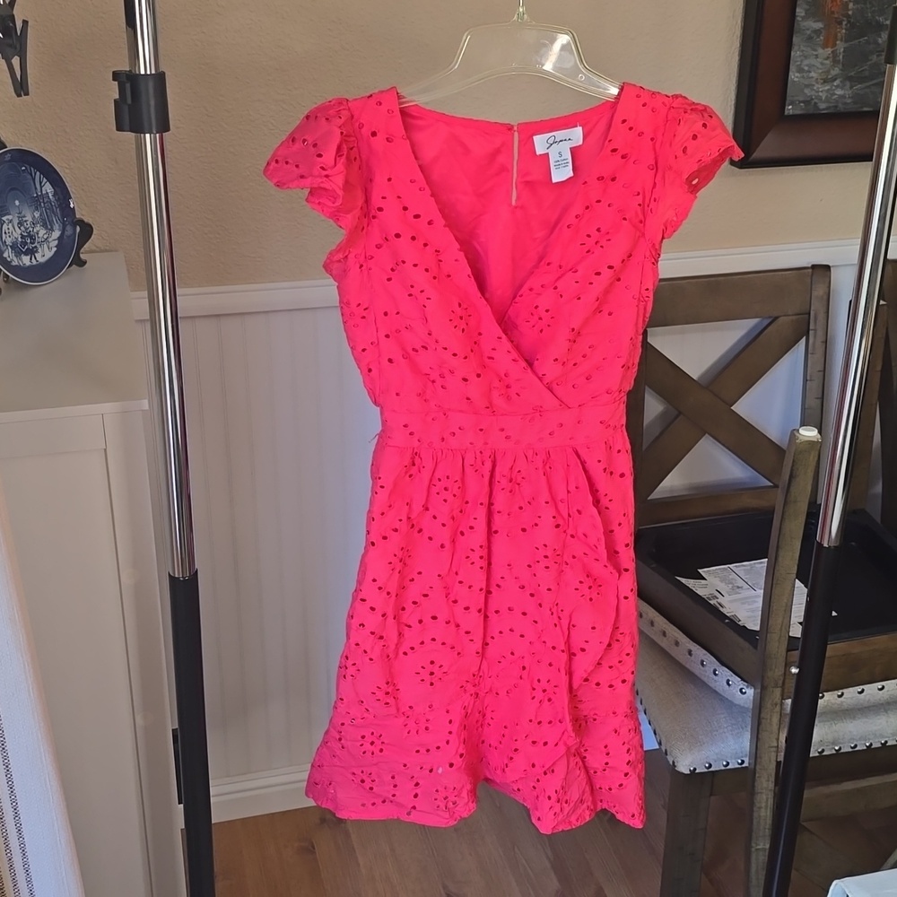 Jopna red lace mini dress